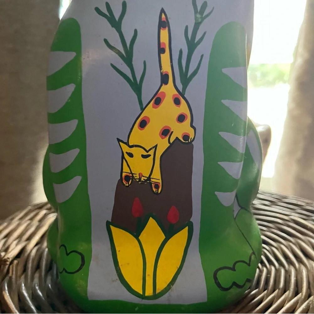 Mexican pottery Tolavara Kitty cat piggy bank - Picture 5 of 13